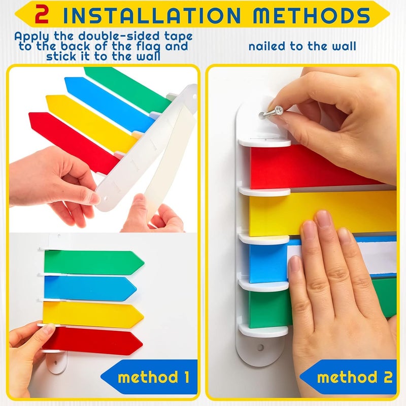 BBTO 1 Pc Exam Room Flags Pack 7 Inches Long Door Flags Primary Colors Chamber Room Status Indicators Signal Sign for Doctors Offices Hospitals and Clinics Supplies - Image 2